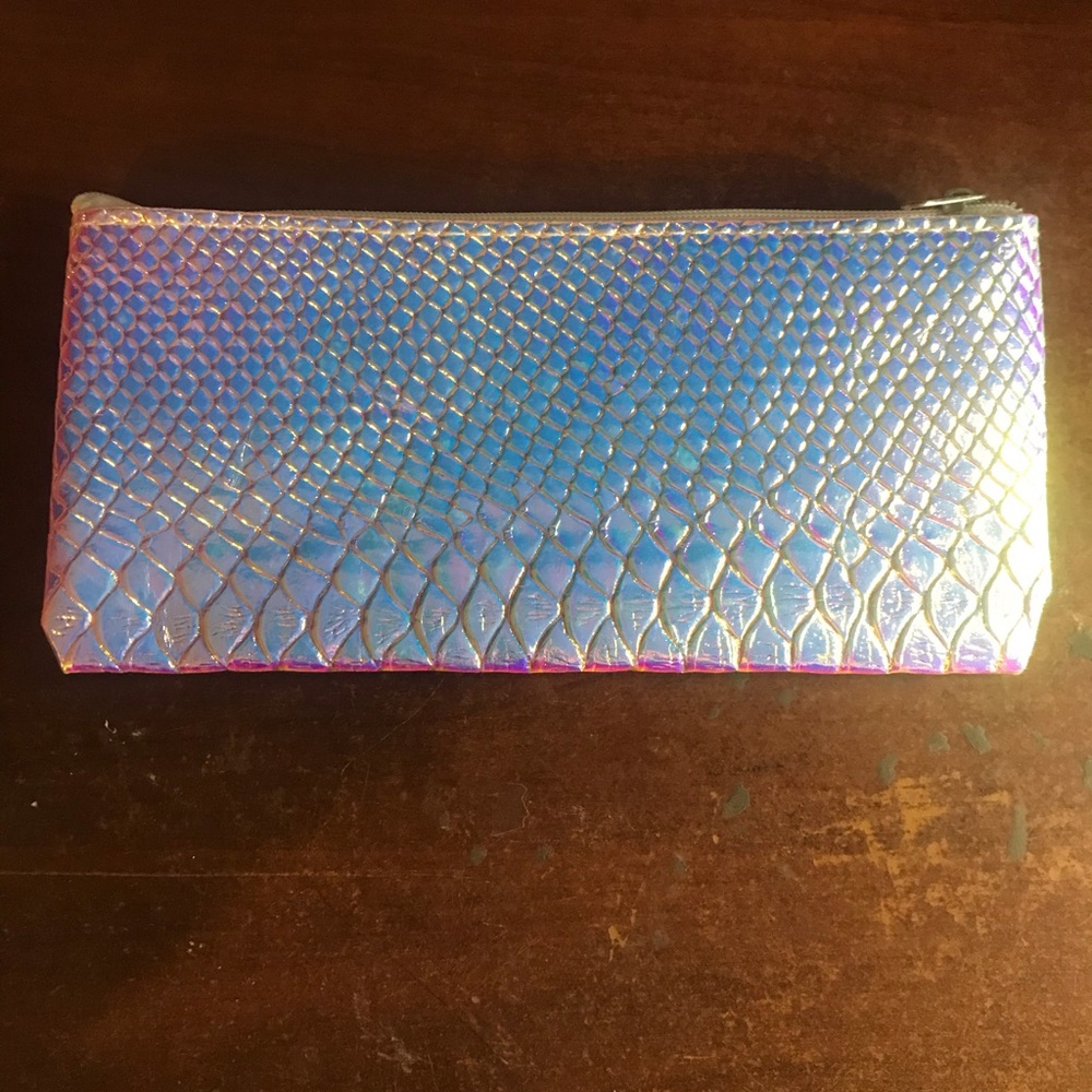 Holographic Snakeskin Makeup Bag